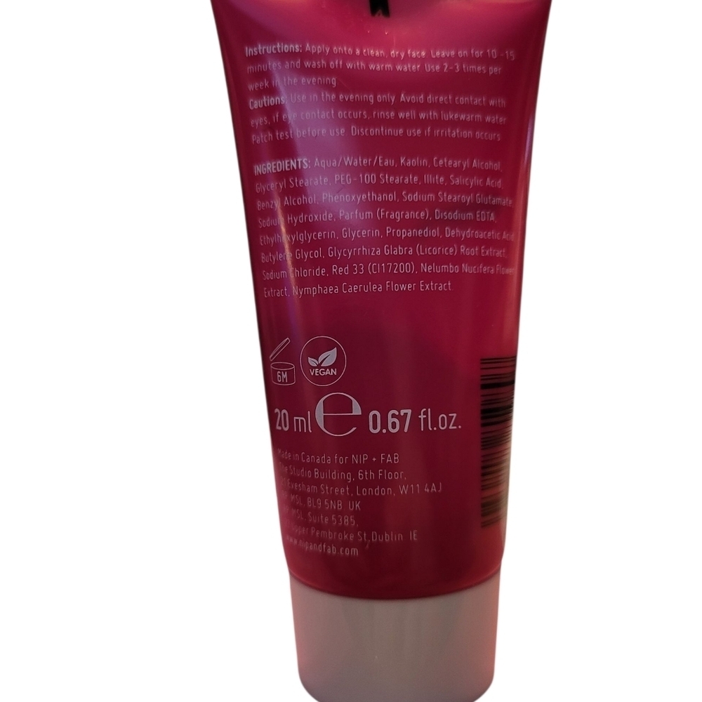 🩷 3/$15 NIP+FAB Purify Salicylic Fix Clay Mask, 20ml (Travel Size) New - Picture 2 of 2